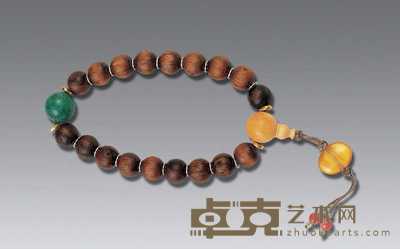 清 沉香木手串 长26cm